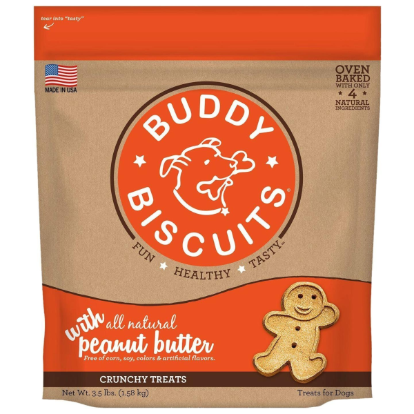 Buddy Biscuits Oven Baked Crunchy Treats Peanut Butter 3.5 lb