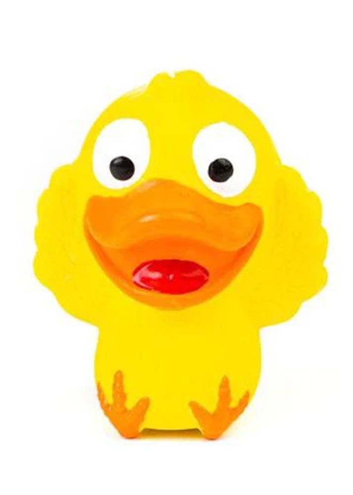 Latex Dog Toy Mini Duckling Squeaker 3.5" YELLOW