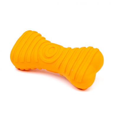Toy Bone w Squeaker 4.3 inch Orange