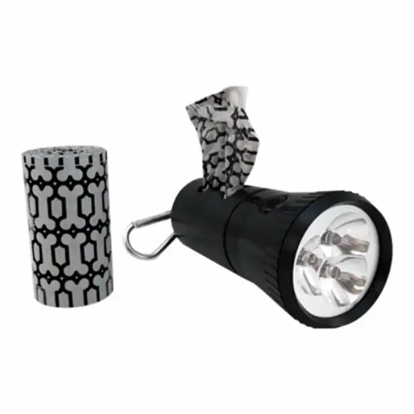 DISC Flashlight Dispenser w/carabiner 30 Bags