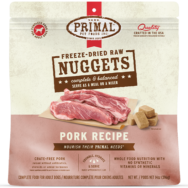 Primal  Dog Freeze Dried Pork Nuggets 14 oz
