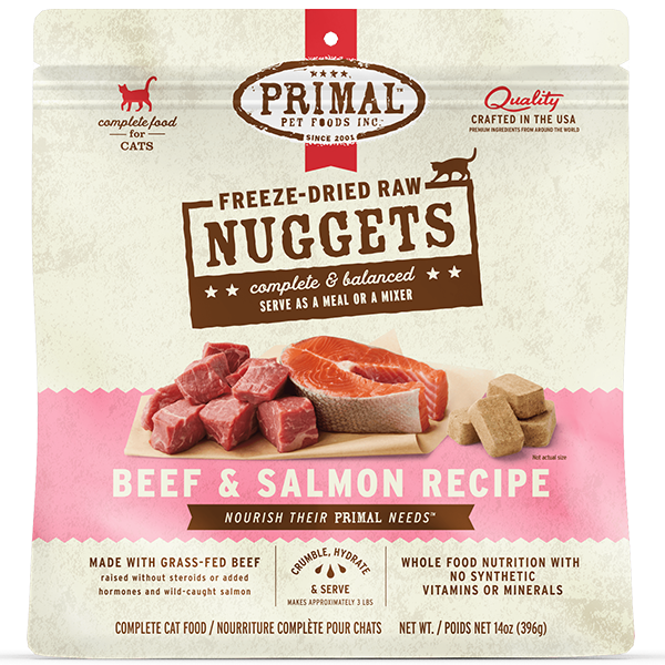 Primal Freeze Dried Nuggets Cat Beef & Salmon 14oz