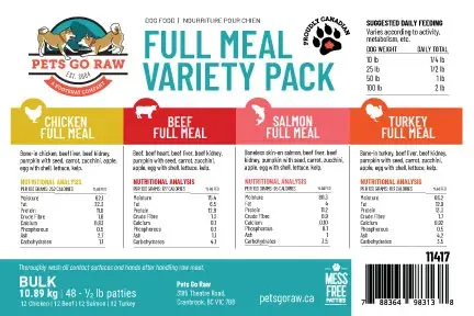 Gourmet Variety Full Meal 1/2lb