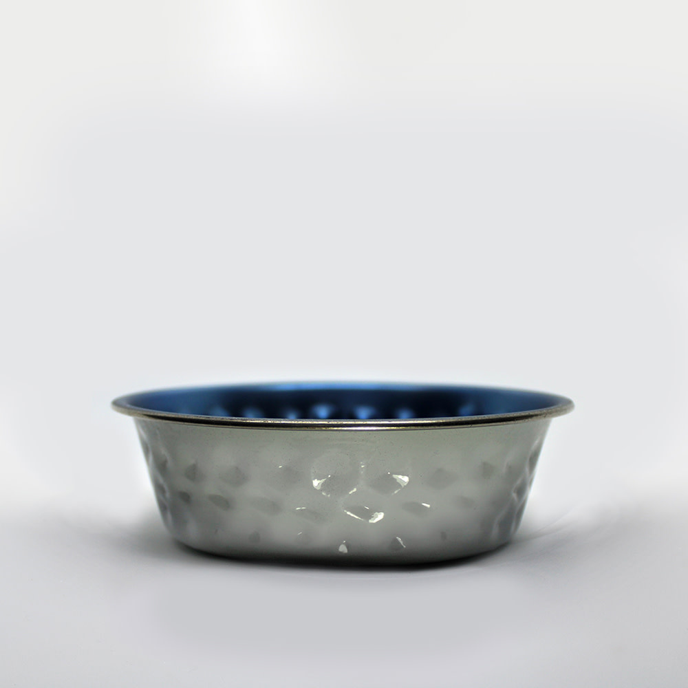 Heavy Bowl Hammered Bl/Gry 31.7oz