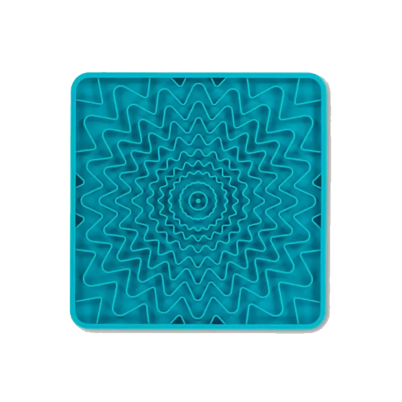 Framed Silicone Therapeutic Licking Bowl Mat Blue