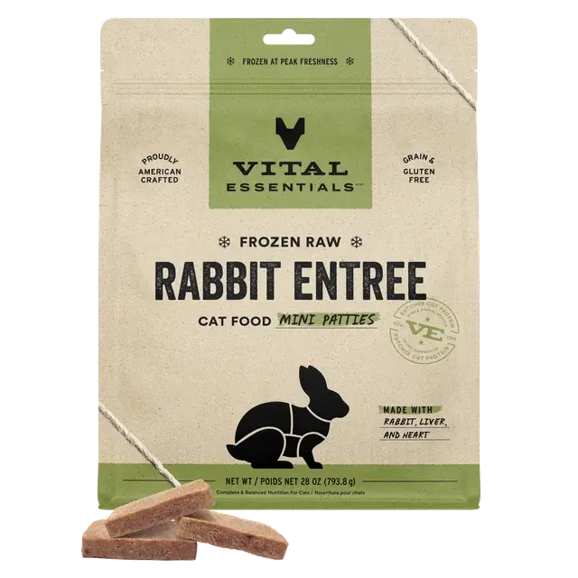 Frozen-Raw Rabbit Mini Patties 28OZ | Cat