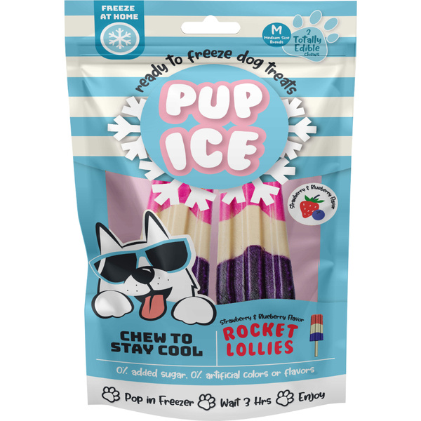 Ethical Pup Ice Lollies Rocket Strawberry & Blueberry 2PK