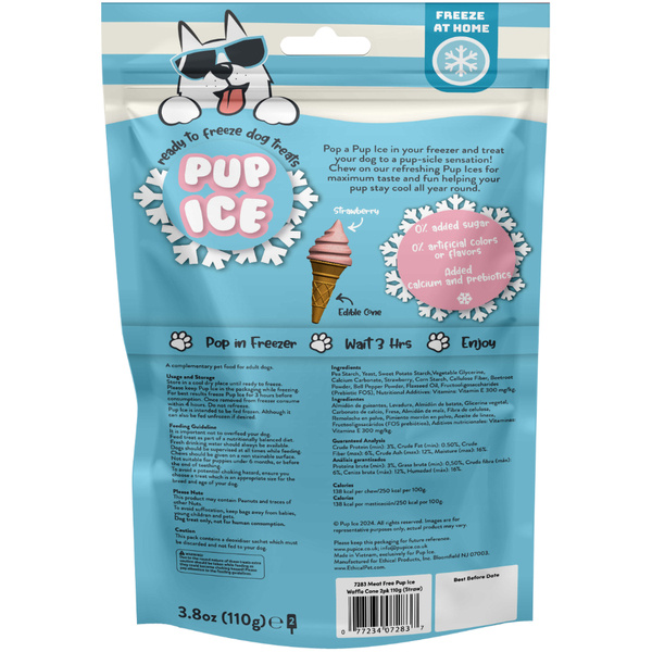 Ethical Pup Ice Waffle Cone Strawberry 2PK