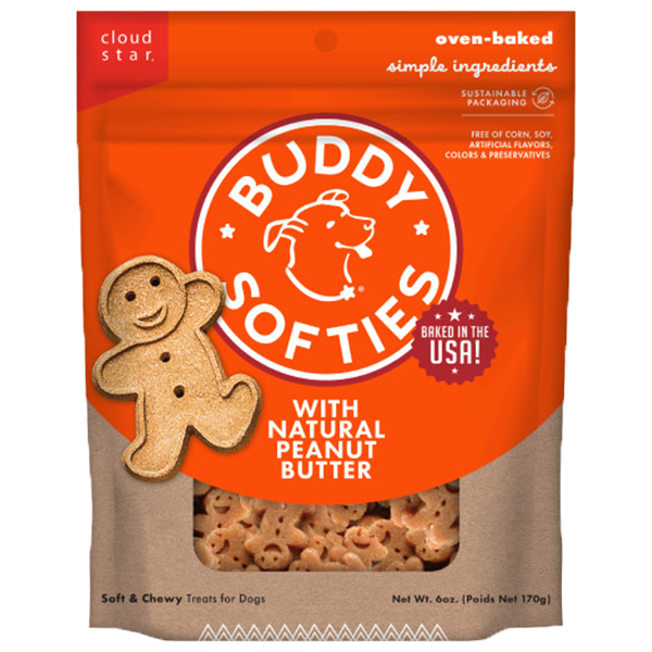 Buddy Biscuits Dog Soft & Chewy Peanut Butter 6oz