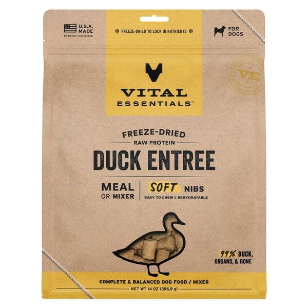 Vital Essentials FD Raw Duck Entree & Mixer Soft Nibs 14OZ