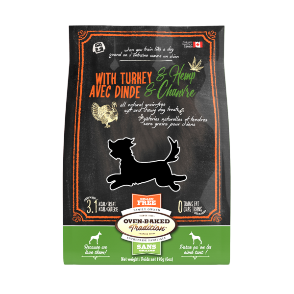 Oven-Baked Tradition Dog Treats GF Turkey  & Hemp 6 oz