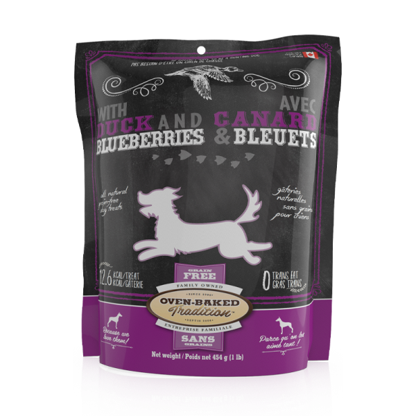 Oven-Baked Tradition Dog Treats GF Duck &  Blueberry 16 oz