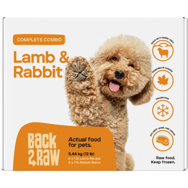 Back2Raw Dog Frozen Complete Lamb/Rabbit Blend 12LB