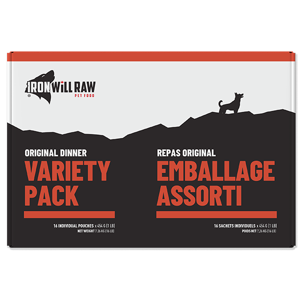 Iron Will Raw Dog Original Variety 16/1lb Chx/Pork/Bf 16lbs