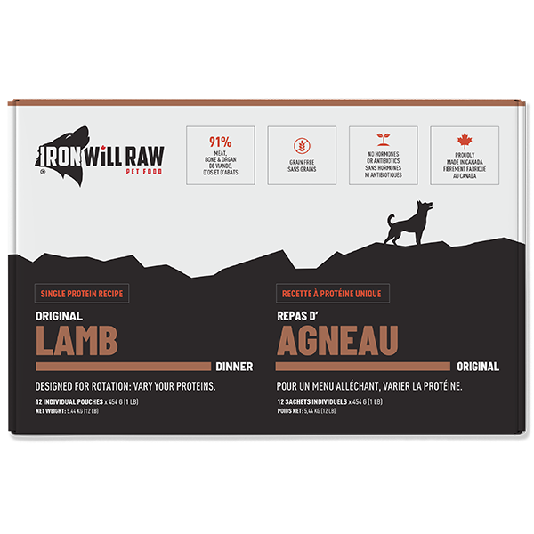 Iron Will Raw Dog Original Lamb 12/1lb