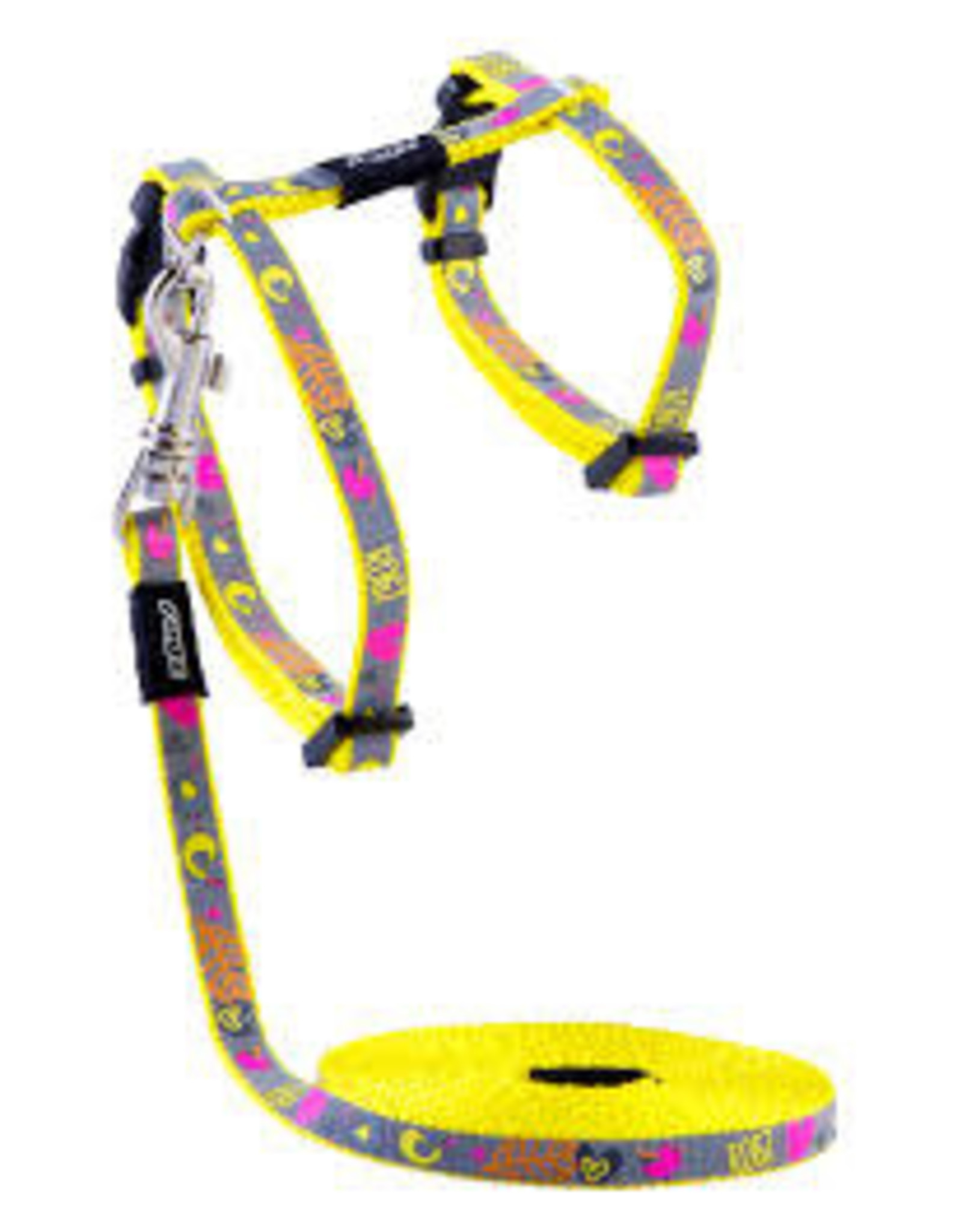 Rogz *DISC* Rogz Harnais et laisse chat reflectocat  jaune 9-16''