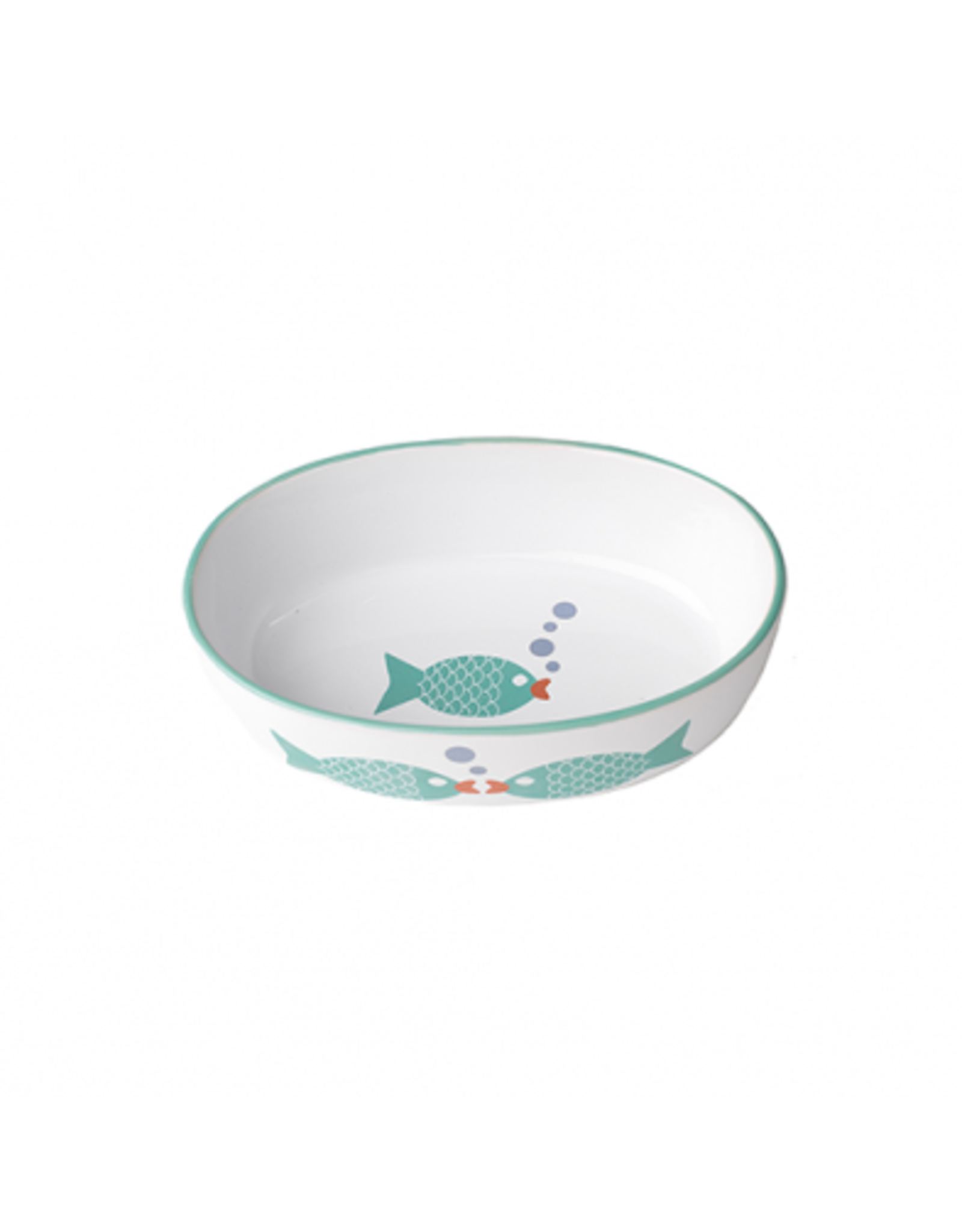 Petrageous *DISC* Petrageous bol Bubble fish  blanc/turquoise 6.5"