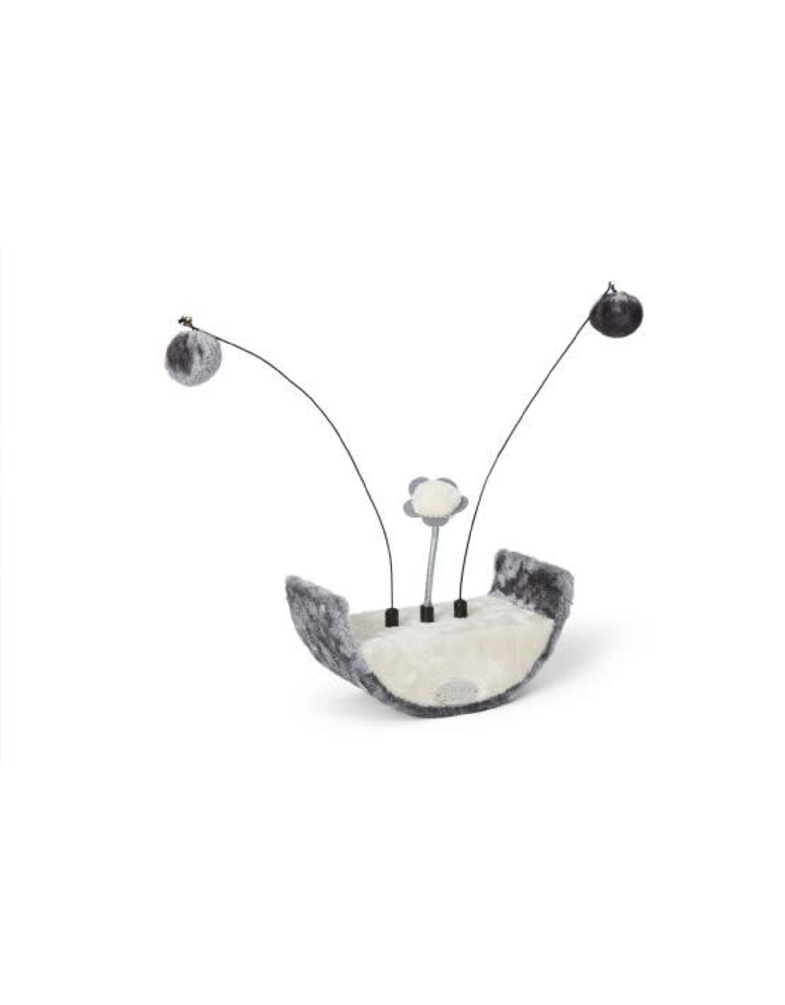 Bud's *DISC* Bud'z station de jeu avec pompons et ressort gris 15cm