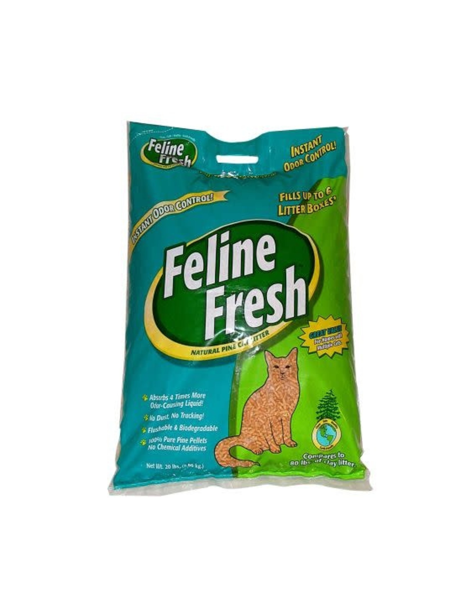 Feline Fresh Feline Fresh litière granule de pin 20lbs (100% naturelle)