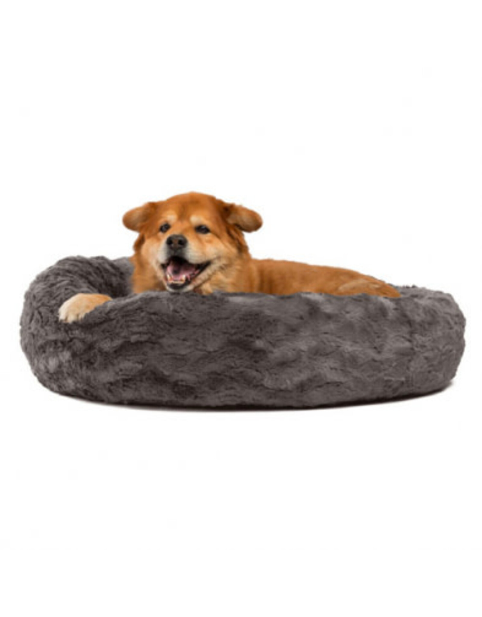 BFBS Donut bed Lux fur Charcoal 30x30''