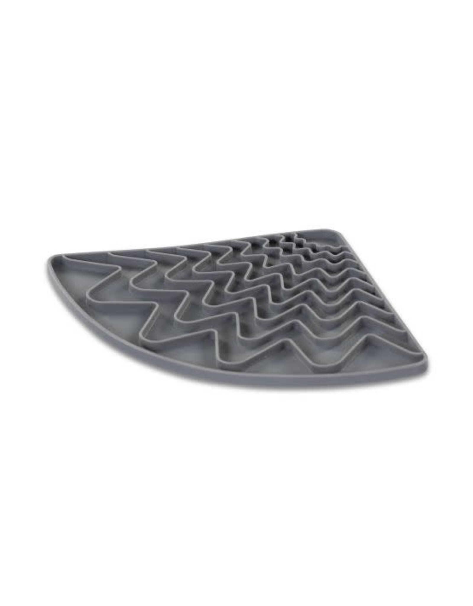 Messy Mutts Messy Mutts tapis lèchage silicone triangulaire avec ventouses gris
