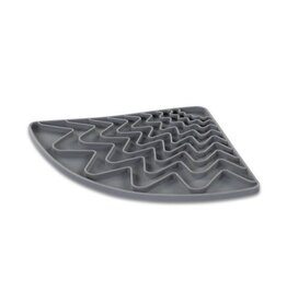 Messy Mutts Messy Mutts tapis lèchage silicone triangulaire avec ventouses gris