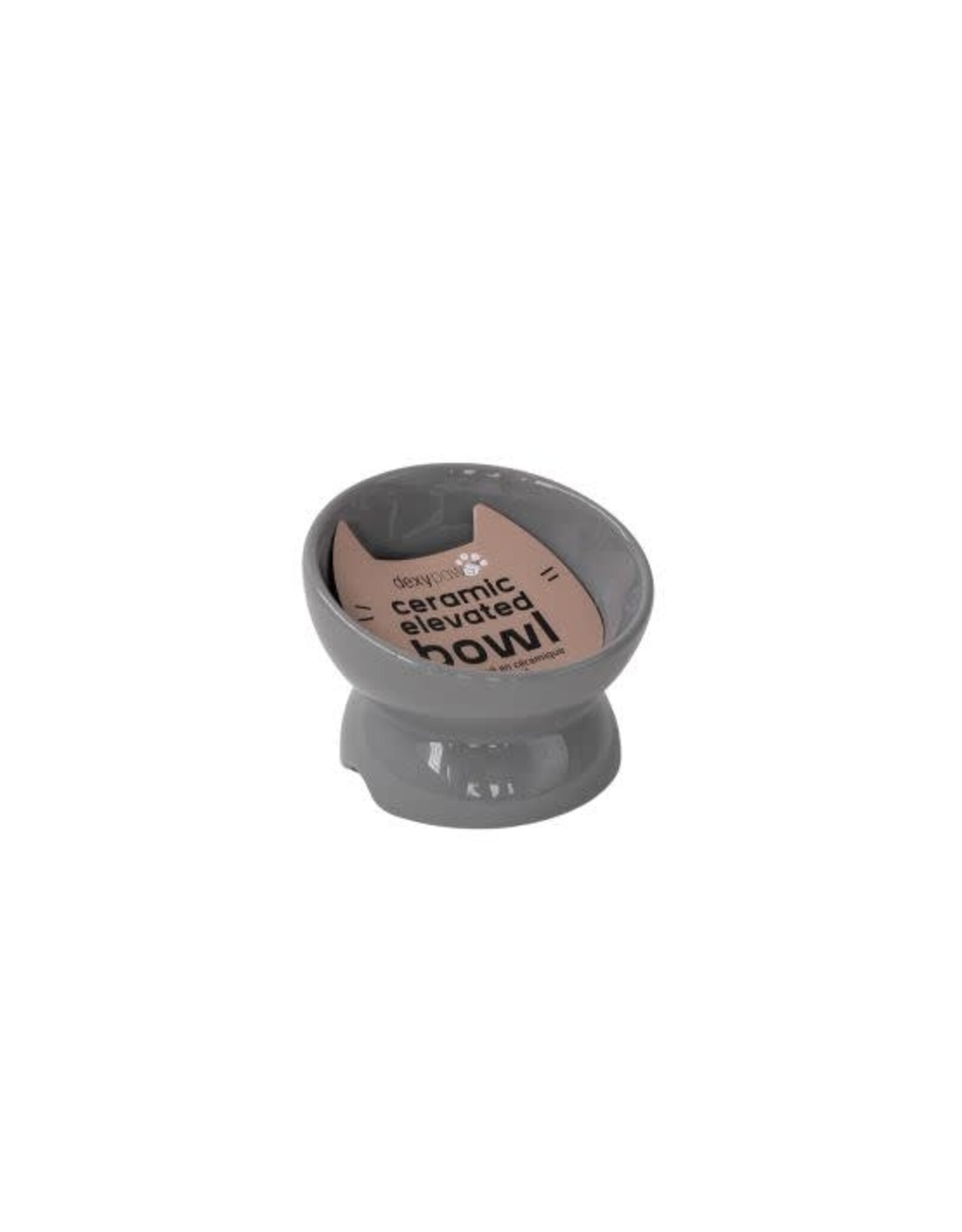 Dexypaws Dexypaws Bol surélevé céramique 7oz Gris (Chat)