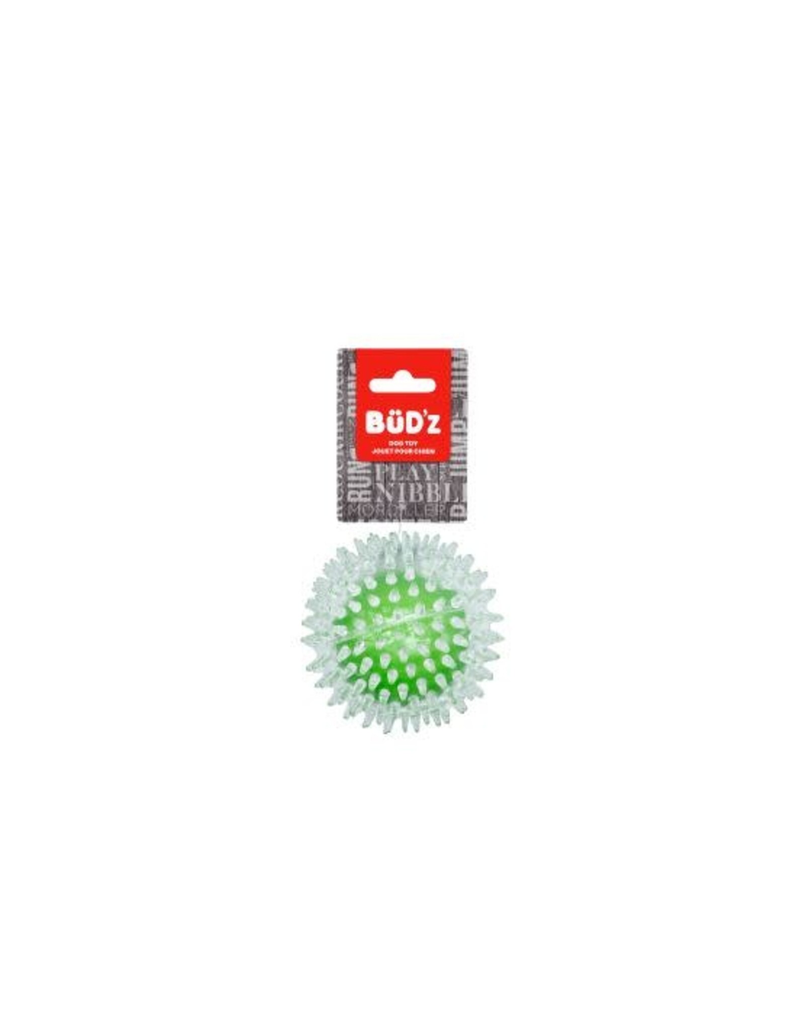Bud's *DISC* Bud'z balle caoutchouc à pointes vert 9cm