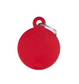 MyFamily MyFamily Médaille Basic Aluminium Ronde Rouge S