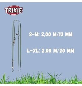 Trixie Trixie Laisse ajustable en PVC Gris Clair 2m S/M