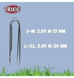 Trixie Trixie Laisse ajustable en PVC Noir 2m L/XL