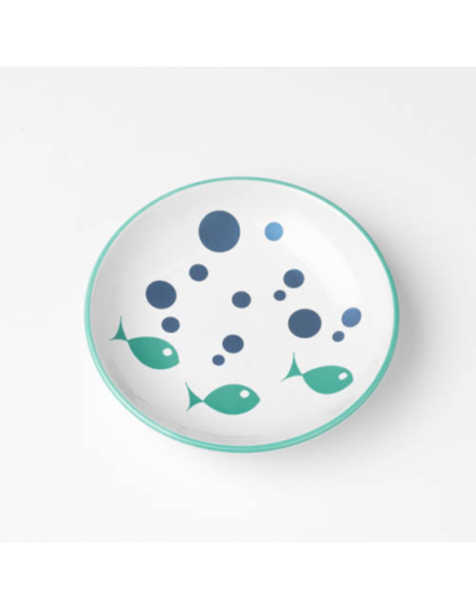 Petrageous *DISC* Petrageous Saucer Bubble Fish 5'' blanc et turquoise