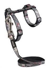 Rogz *DISC* Rogz Harnais et laisse chat reflectocat  noir  9-16''