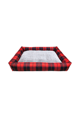 Ruff Love Ruff Love lit Bolster cloud  Buffalo Plaid 27x36