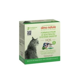 Almo Nature Almo HQS Chat Soutien Digestif maquereau et épinard en sauce 6x50gr