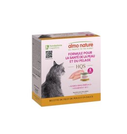 Almo Nature Almo HQS Chat Soutien Peau et Pelage Filet de poulet en sauce 6x50gr