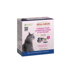 Almo Nature Almo HQS Chat Soutien Peau et Pelage Maquereau en sauce 6x50gr