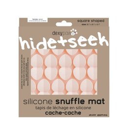 Dexypaws Dexypaws Tapis de léchage silicone cache-cache carré Rose