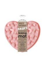 Dexypaws Dexypaws Tapis de léchage silicone cache-cache Coeur Rose