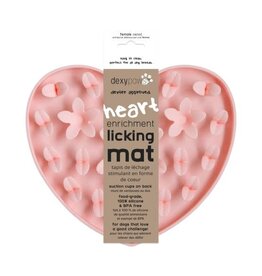 Dexypaws Dexypaws Tapis de léchage silicone cache-cache Coeur Rose