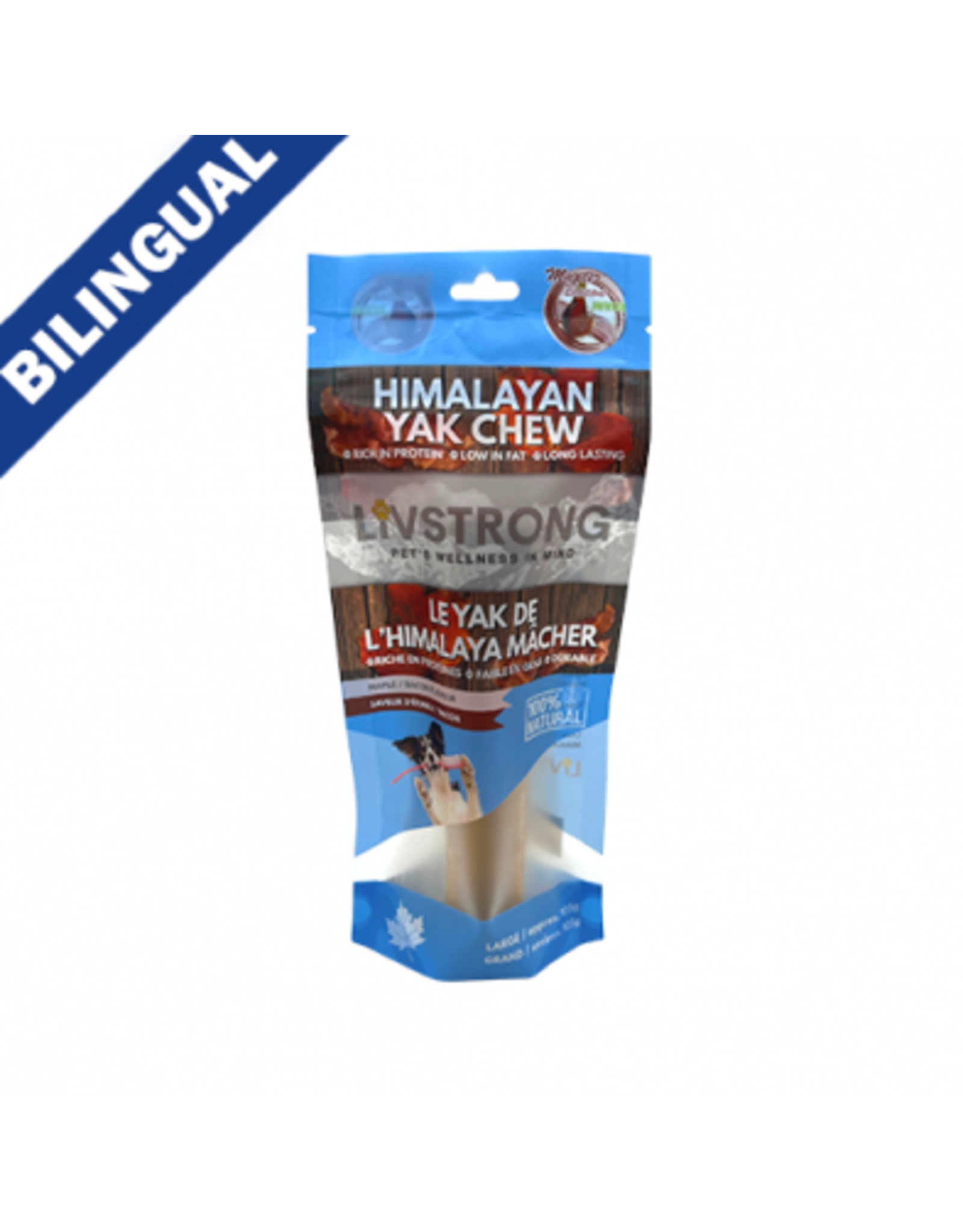 Livstrong LIVSTRONG Fromage de Yak infusé bacon à l'érable 105gm