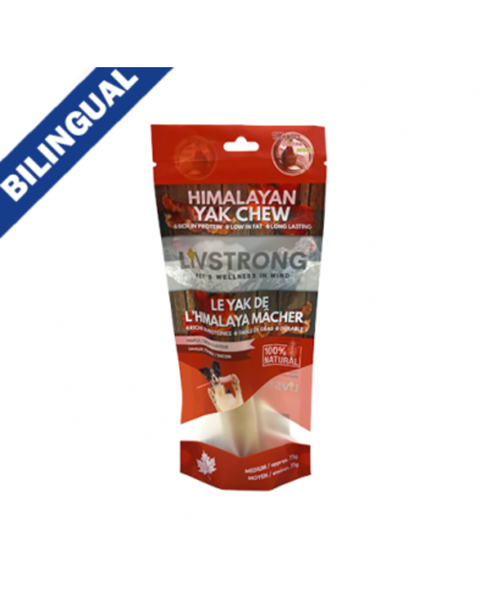 Livstrong LIVSTRONG Fromage de Yak infusé bacon à l'érable 75gm