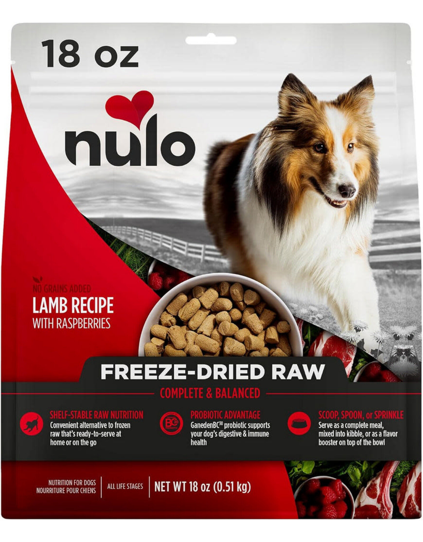 Nulo Nulo Nourriture Lyophilisée Agneau & Framboises 8oz