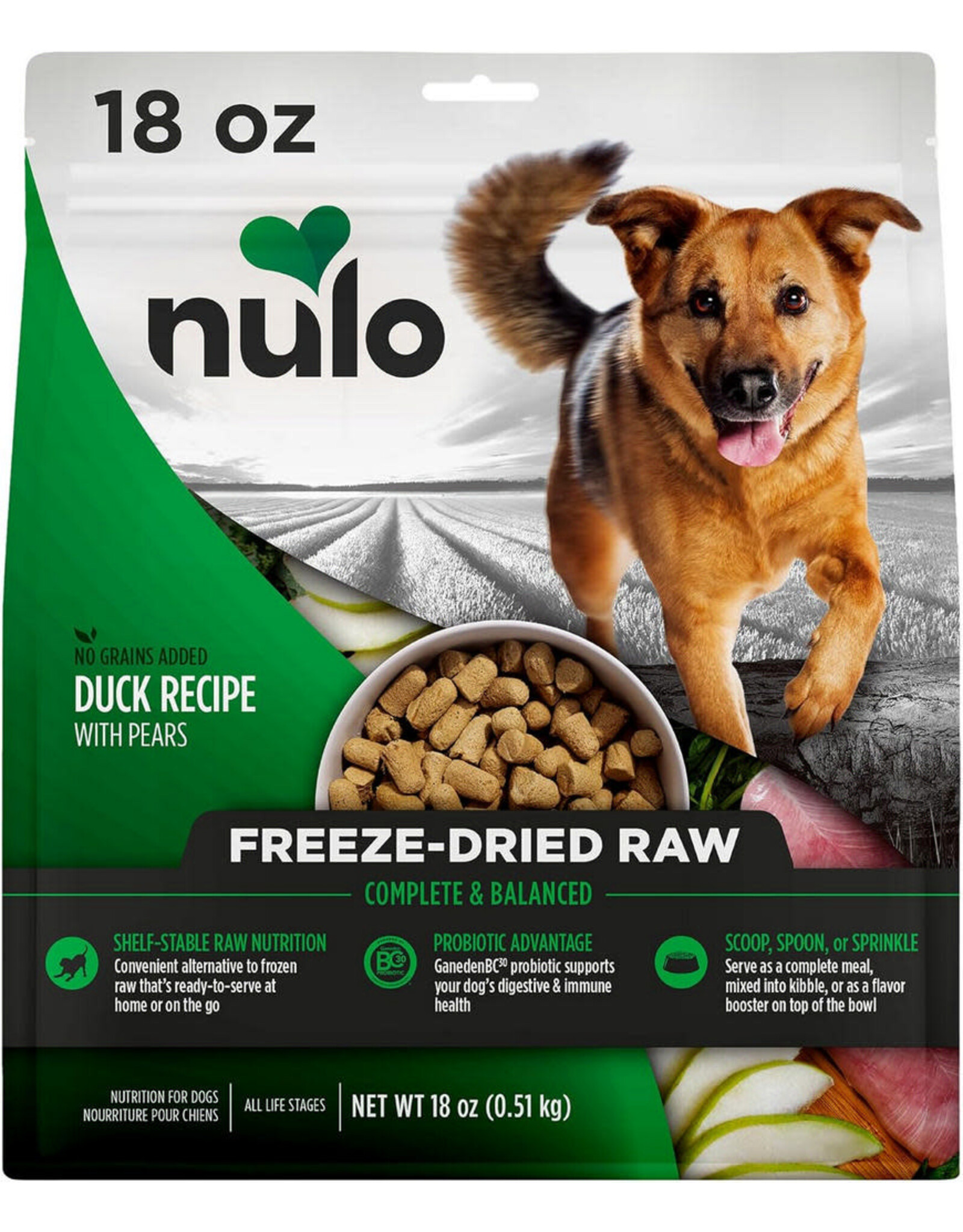 Nulo *DISC* Nulo Nourriture Lyophilisée Canard & Poires 5oz