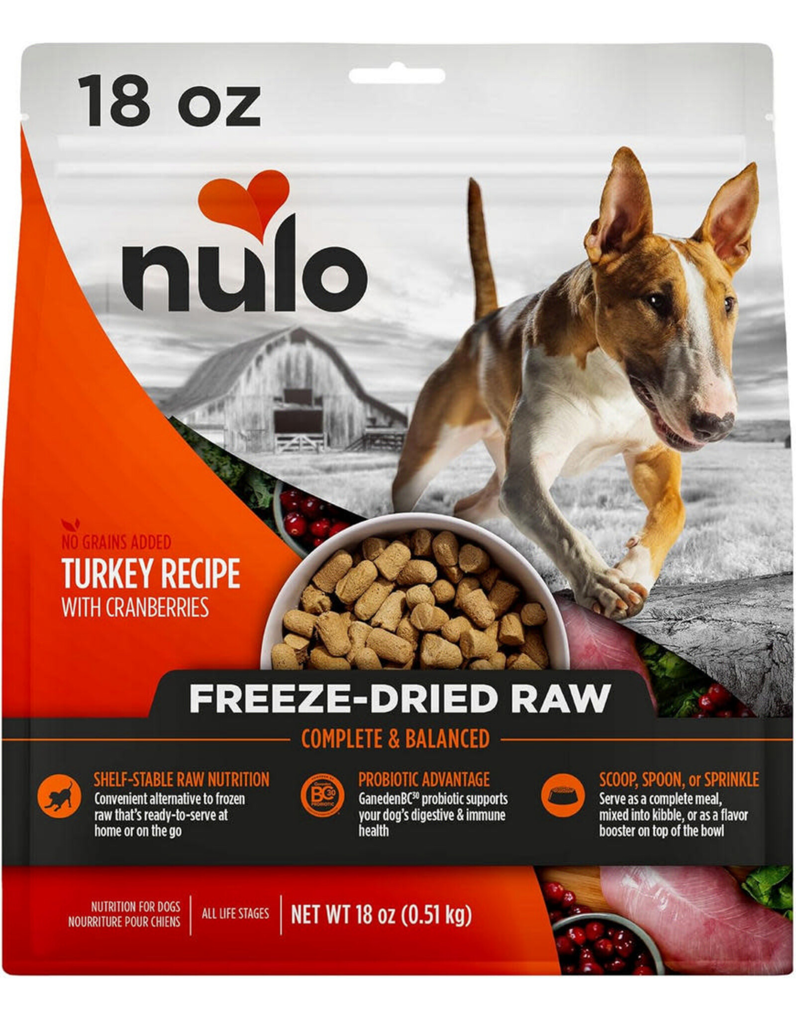 Nulo *DISC* Nulo Nourriture Lyophilisée Dinde & Canneberges 13oz
