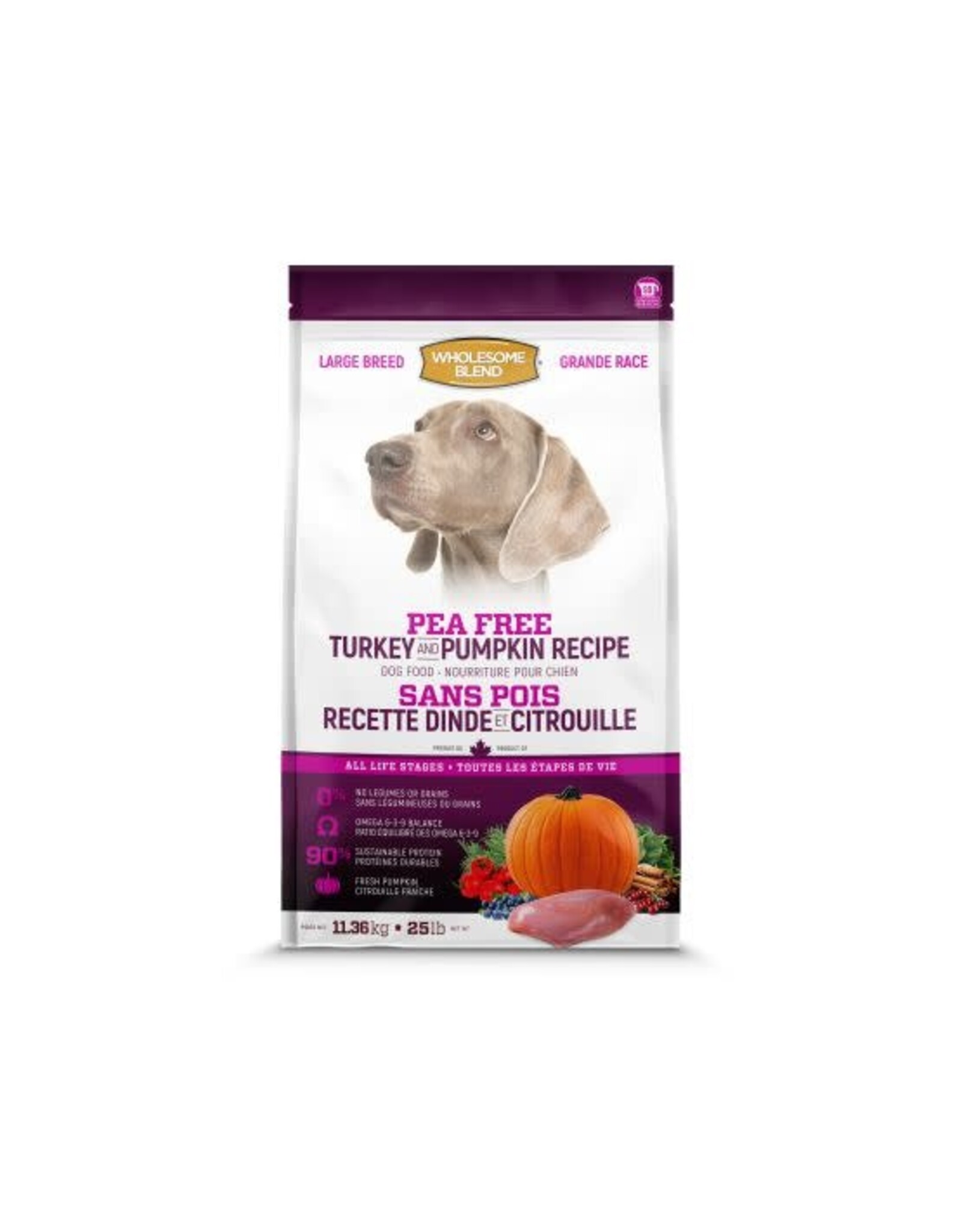 Nutreco Wholesome blend Dinde / citrouille sans pois  Grande Race 11.36 kg