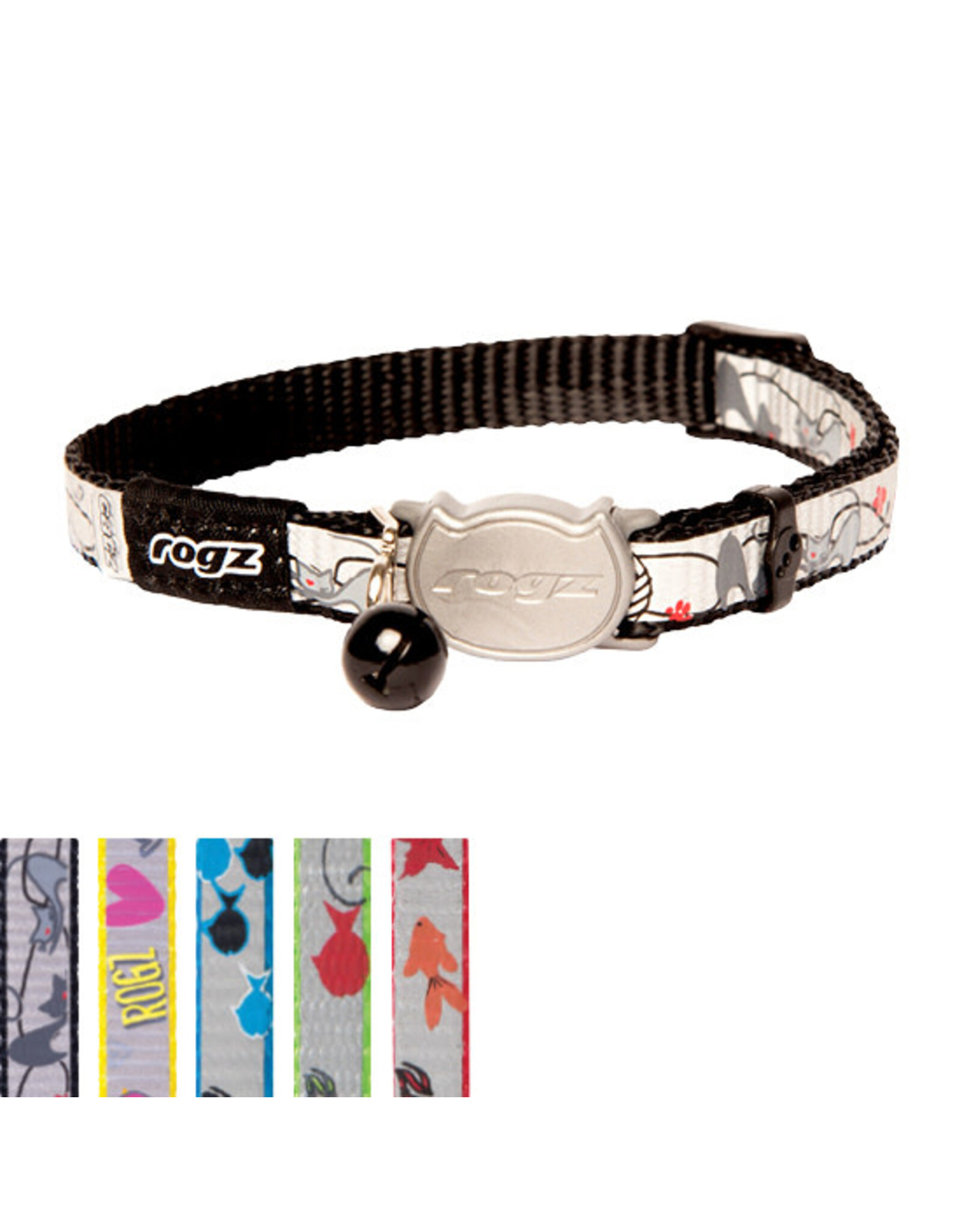 Rogz Rogz Collier réfléchissant petit chat Noir 8''-12''