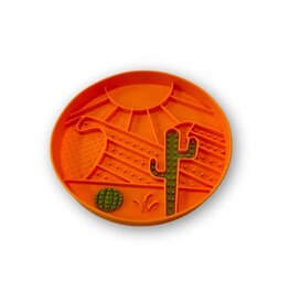 Messy Mutts Messy Mutts Bol D'alimentation En Silicone - Orange, à Motif De Désert
