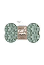 Dexypaws Dexypaws Tapis de léchage silicone cache-cache os vert sauge