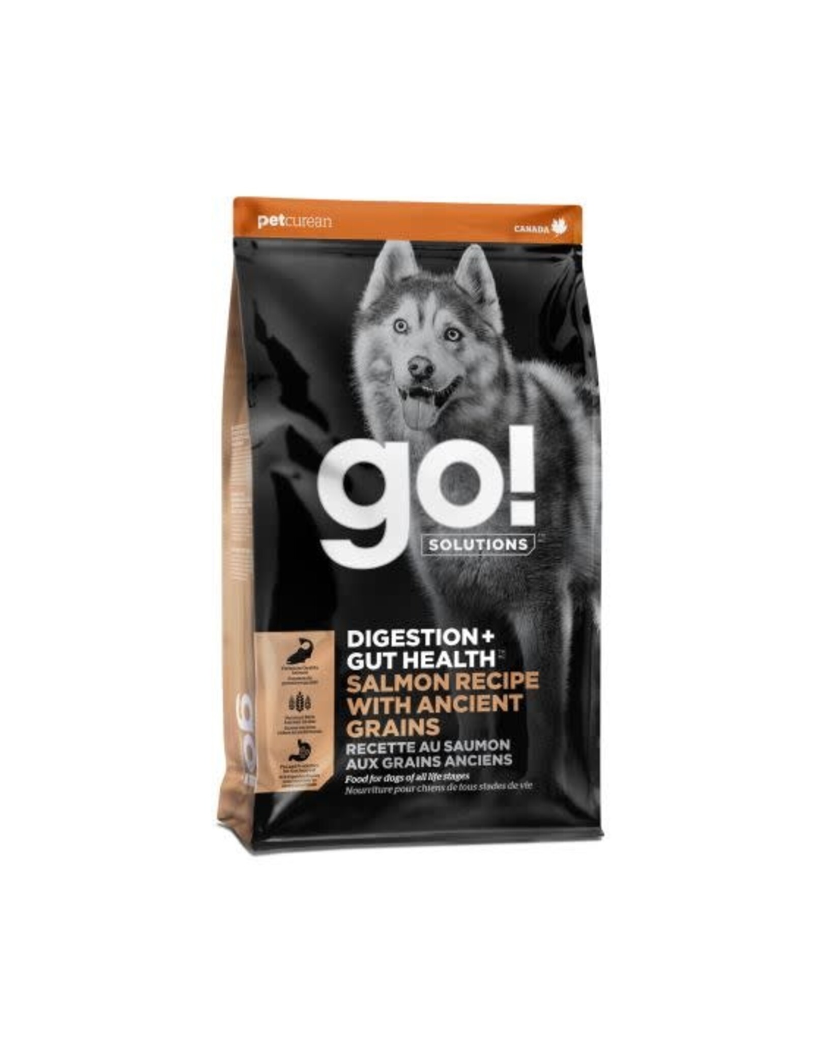 Petcurean Go! Digestion Saumon grains anciens 12lbs